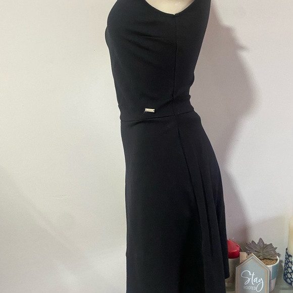 Armani Exchange Black Asymmetrical Wrap Mini Dress - Picture 6 of 14